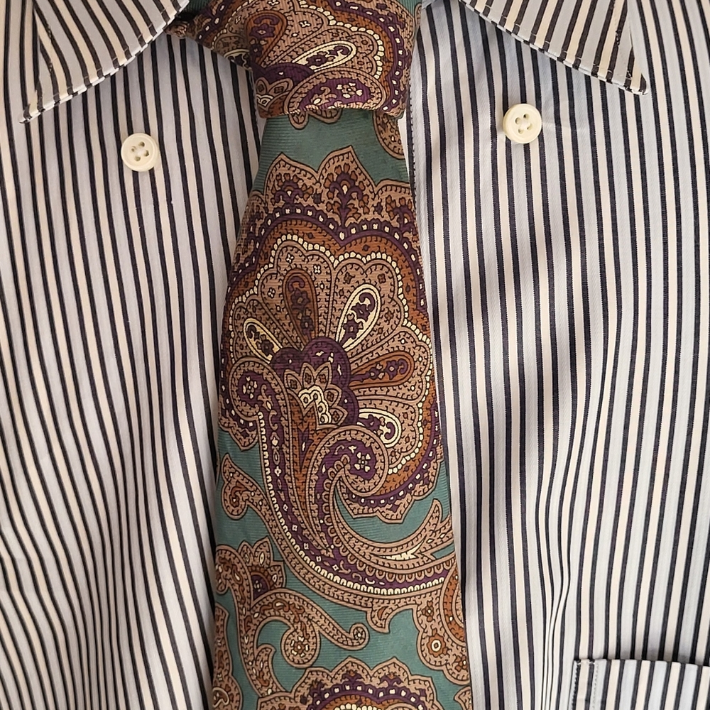 Christian Dior Monsieur 100% Silk Paisley Print Tie Made in USA Italian Woven